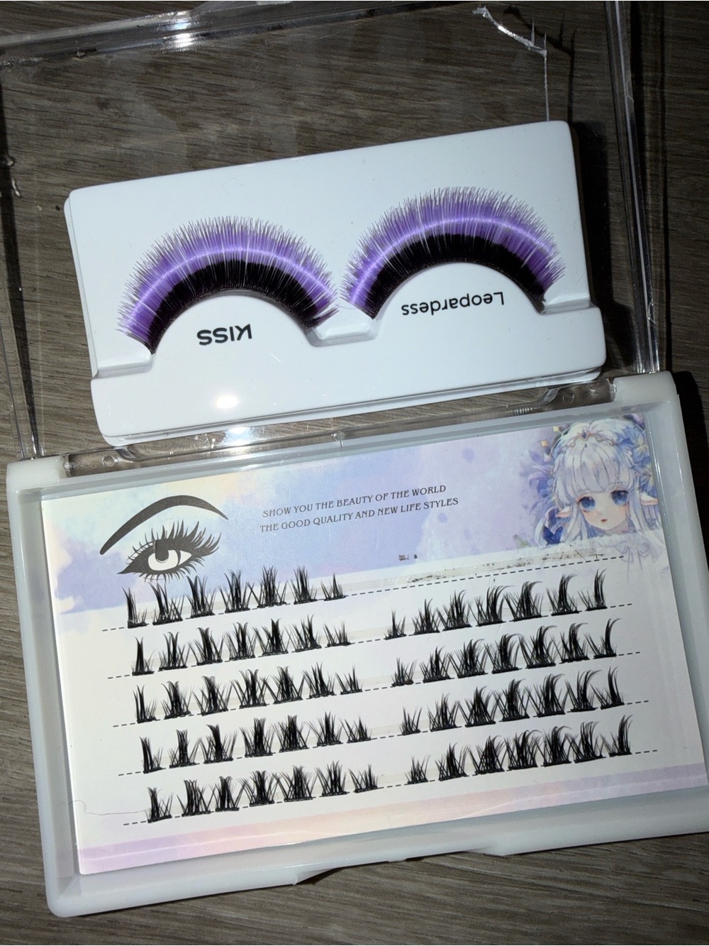 Black Manga Cosplay Individual Eyelashes - Flared Cluster Lashes